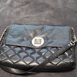 Kate Spade Navy and Black Quilted Shoulder Bag
